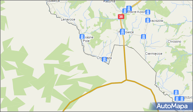 mapa Chomiąża gmina Głubczyce, Chomiąża gmina Głubczyce na mapie Targeo