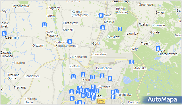 mapa Chorzelów, Chorzelów na mapie Targeo