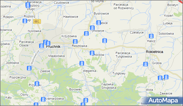 mapa Chorzów gmina Roźwienica, Chorzów gmina Roźwienica na mapie Targeo