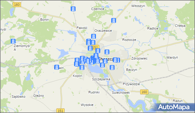 mapa Choszczno, Choszczno na mapie Targeo