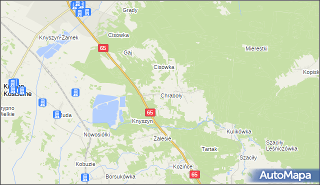 mapa Chraboły gmina Dobrzyniewo Duże, Chraboły gmina Dobrzyniewo Duże na mapie Targeo