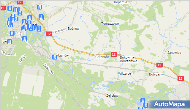 mapa Chrobrów, Chrobrów na mapie Targeo