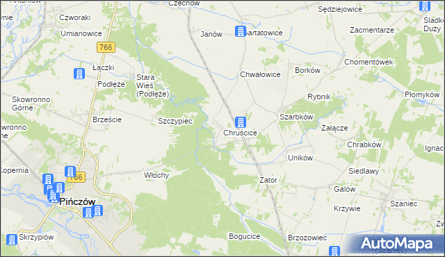 mapa Chruścice, Chruścice na mapie Targeo