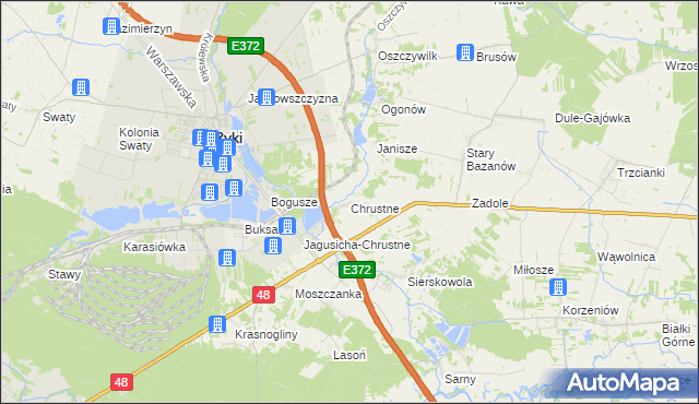 mapa Chrustne, Chrustne na mapie Targeo