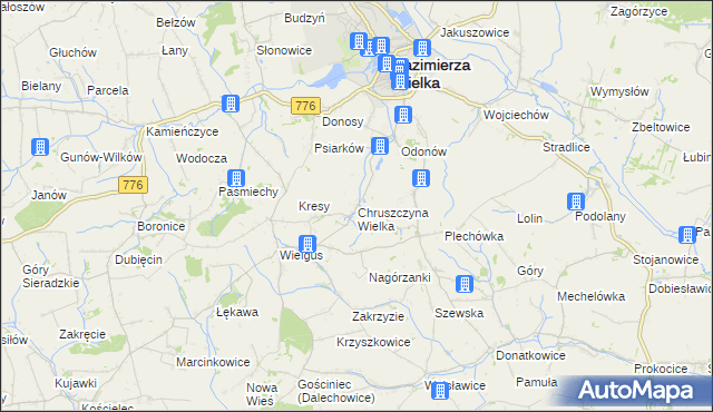 mapa Chruszczyna Wielka, Chruszczyna Wielka na mapie Targeo