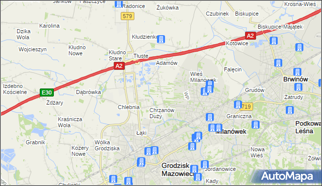 mapa Chrzanów Mały, Chrzanów Mały na mapie Targeo