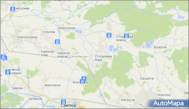 mapa Chrząstawa Mała, Chrząstawa Mała na mapie Targeo