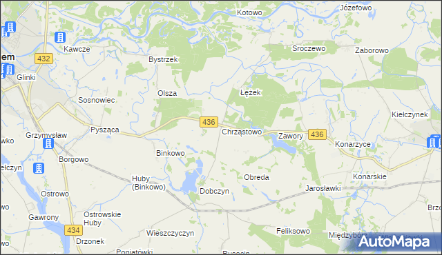 mapa Chrząstowo gmina Książ Wielkopolski, Chrząstowo gmina Książ Wielkopolski na mapie Targeo