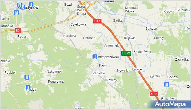 mapa Chrząszczówka, Chrząszczówka na mapie Targeo
