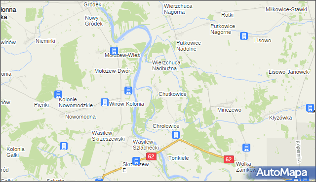 mapa Chutkowice, Chutkowice na mapie Targeo