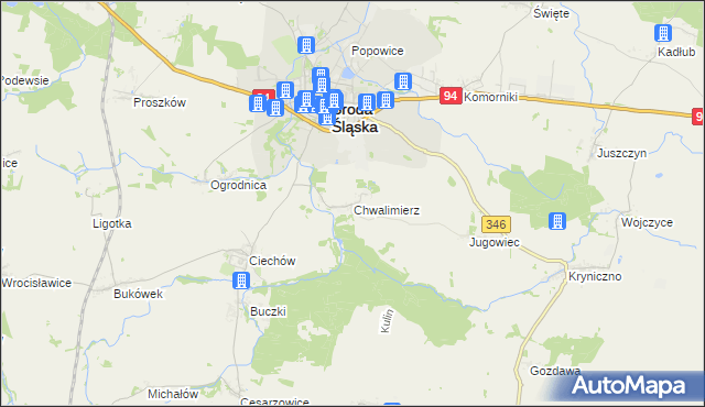 mapa Chwalimierz, Chwalimierz na mapie Targeo