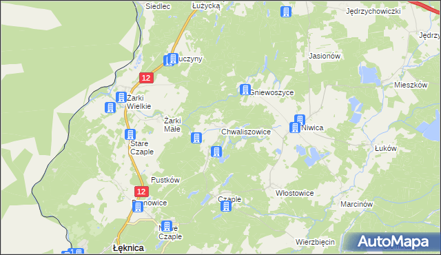 mapa Chwaliszowice, Chwaliszowice na mapie Targeo