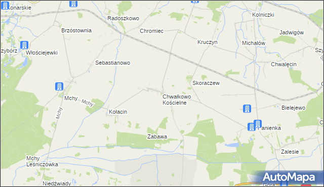 mapa Chwałkowo Kościelne, Chwałkowo Kościelne na mapie Targeo