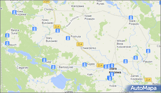 mapa Chwarzenko, Chwarzenko na mapie Targeo