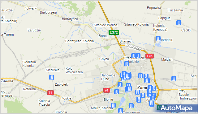 mapa Chyża, Chyża na mapie Targeo