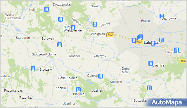 mapa Chyżyny, Chyżyny na mapie Targeo