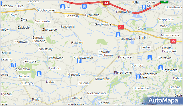 mapa Cichawa, Cichawa na mapie Targeo