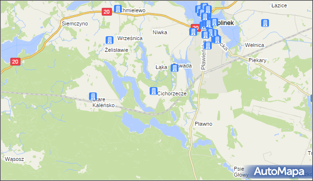 mapa Cichorzecze, Cichorzecze na mapie Targeo