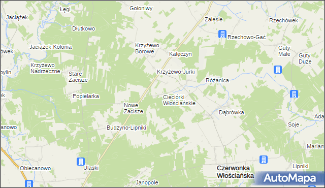 mapa Cieciórki Włościańskie, Cieciórki Włościańskie na mapie Targeo