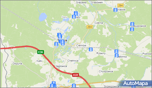 mapa Cielmów, Cielmów na mapie Targeo