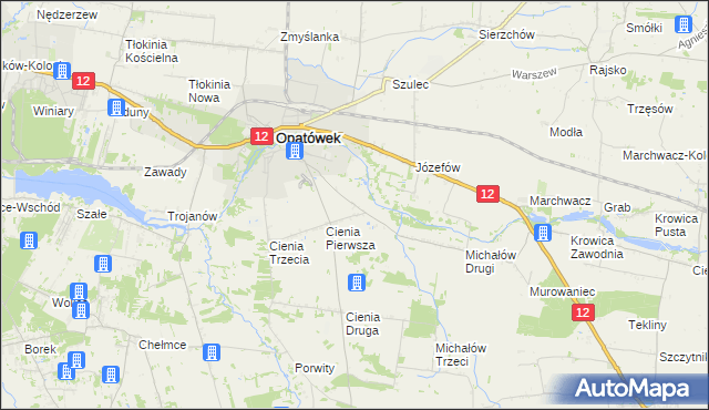 mapa Cienia-Folwark, Cienia-Folwark na mapie Targeo