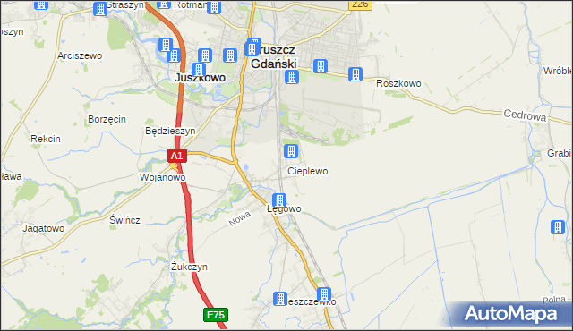 mapa Cieplewo, Cieplewo na mapie Targeo