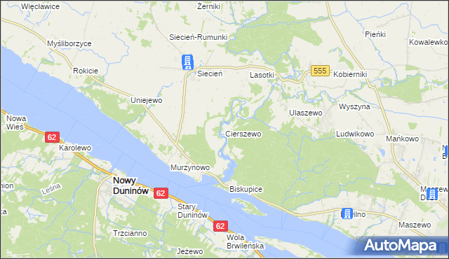 mapa Cierszewo, Cierszewo na mapie Targeo