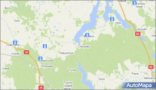 mapa Cierzpięty gmina Orzysz, Cierzpięty gmina Orzysz na mapie Targeo