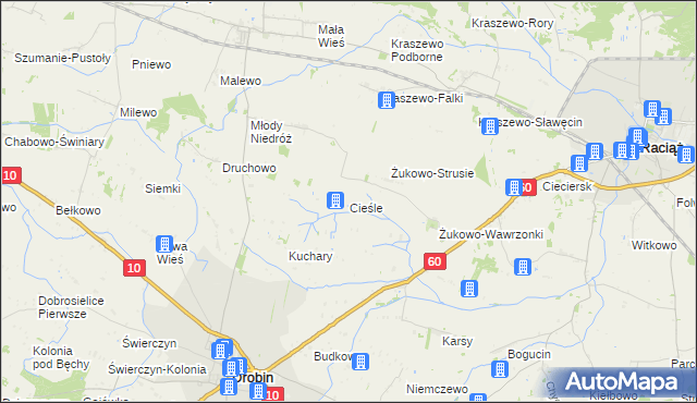mapa Cieśle gmina Drobin, Cieśle gmina Drobin na mapie Targeo