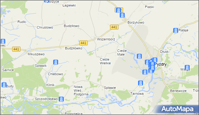 mapa Cieśle Wielkie, Cieśle Wielkie na mapie Targeo