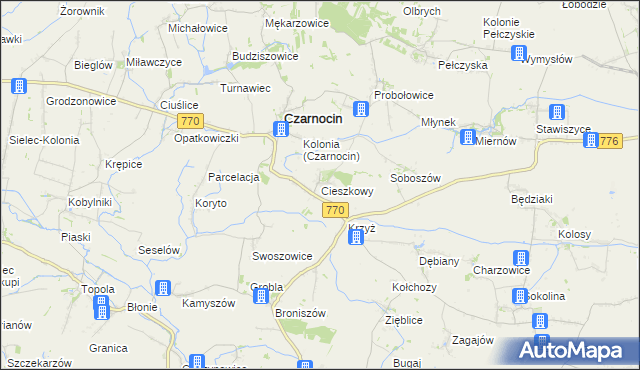mapa Cieszkowy, Cieszkowy na mapie Targeo