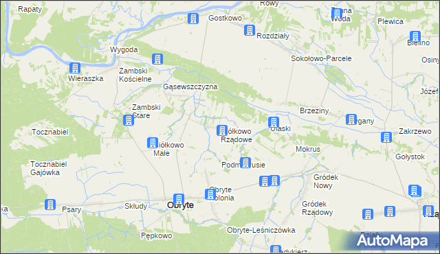 mapa Ciółkowo Rządowe, Ciółkowo Rządowe na mapie Targeo