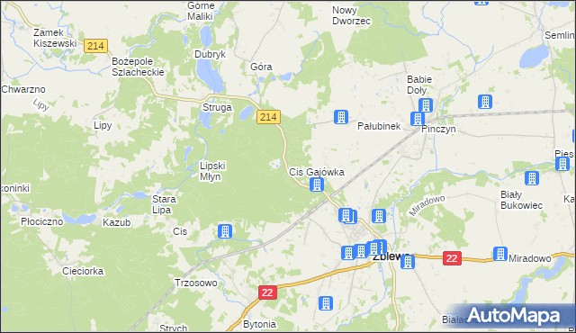 mapa Cis Gajówka, Cis Gajówka na mapie Targeo