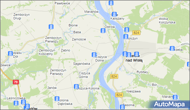 mapa Ciszyca Dolna, Ciszyca Dolna na mapie Targeo