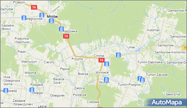 mapa Ćmińsk, Ćmińsk na mapie Targeo