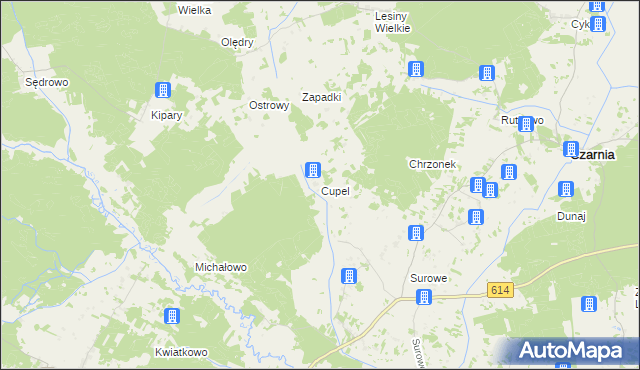 mapa Cupel gmina Czarnia, Cupel gmina Czarnia na mapie Targeo