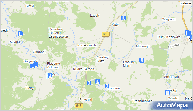 mapa Cwaliny Duże, Cwaliny Duże na mapie Targeo