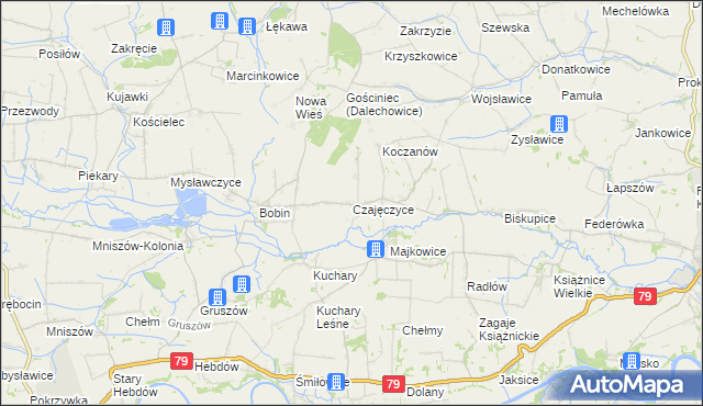 mapa Czajęczyce, Czajęczyce na mapie Targeo