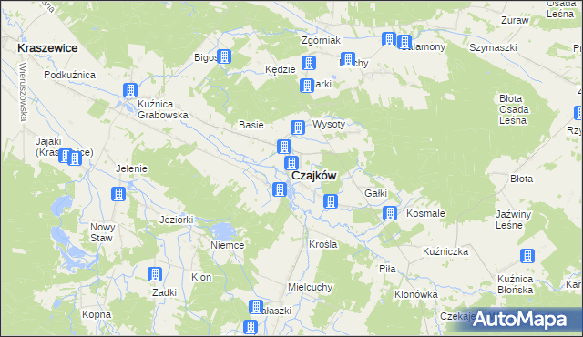 mapa Czajków powiat ostrzeszowski, Czajków powiat ostrzeszowski na mapie Targeo