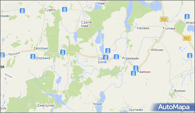 mapa Czarne Dolne, Czarne Dolne na mapie Targeo
