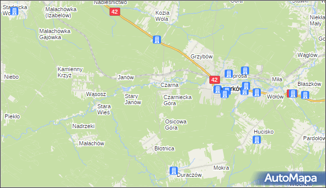 mapa Czarniecka Góra, Czarniecka Góra na mapie Targeo