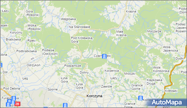 mapa Czarnorzeki, Czarnorzeki na mapie Targeo