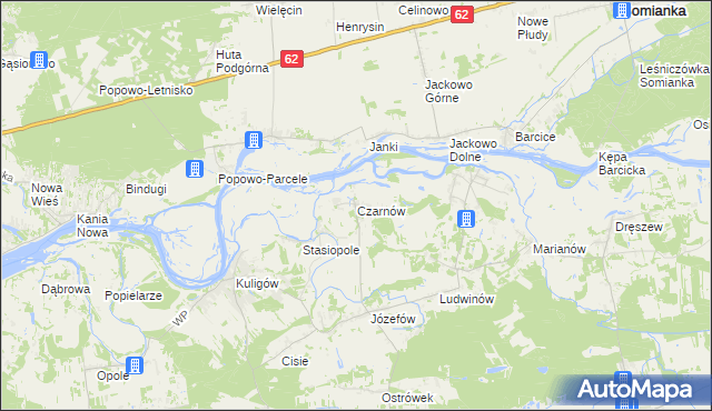 mapa Czarnów gmina Dąbrówka, Czarnów gmina Dąbrówka na mapie Targeo