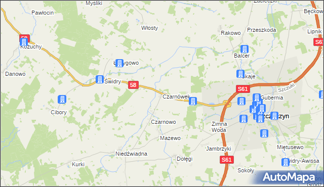 mapa Czarnówek, Czarnówek na mapie Targeo