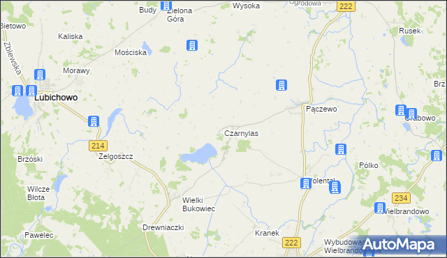 mapa Czarnylas gmina Skórcz, Czarnylas gmina Skórcz na mapie Targeo