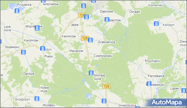 mapa Czartoszowy, Czartoszowy na mapie Targeo