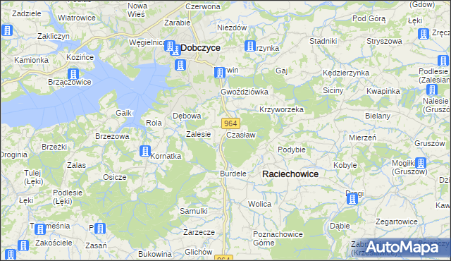 mapa Czasław gmina Raciechowice, Czasław gmina Raciechowice na mapie Targeo