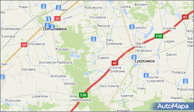 mapa Czatolin, Czatolin na mapie Targeo