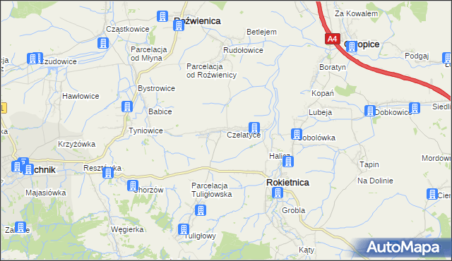 mapa Czelatyce, Czelatyce na mapie Targeo