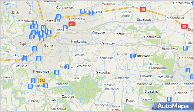 mapa Czeluśnica, Czeluśnica na mapie Targeo